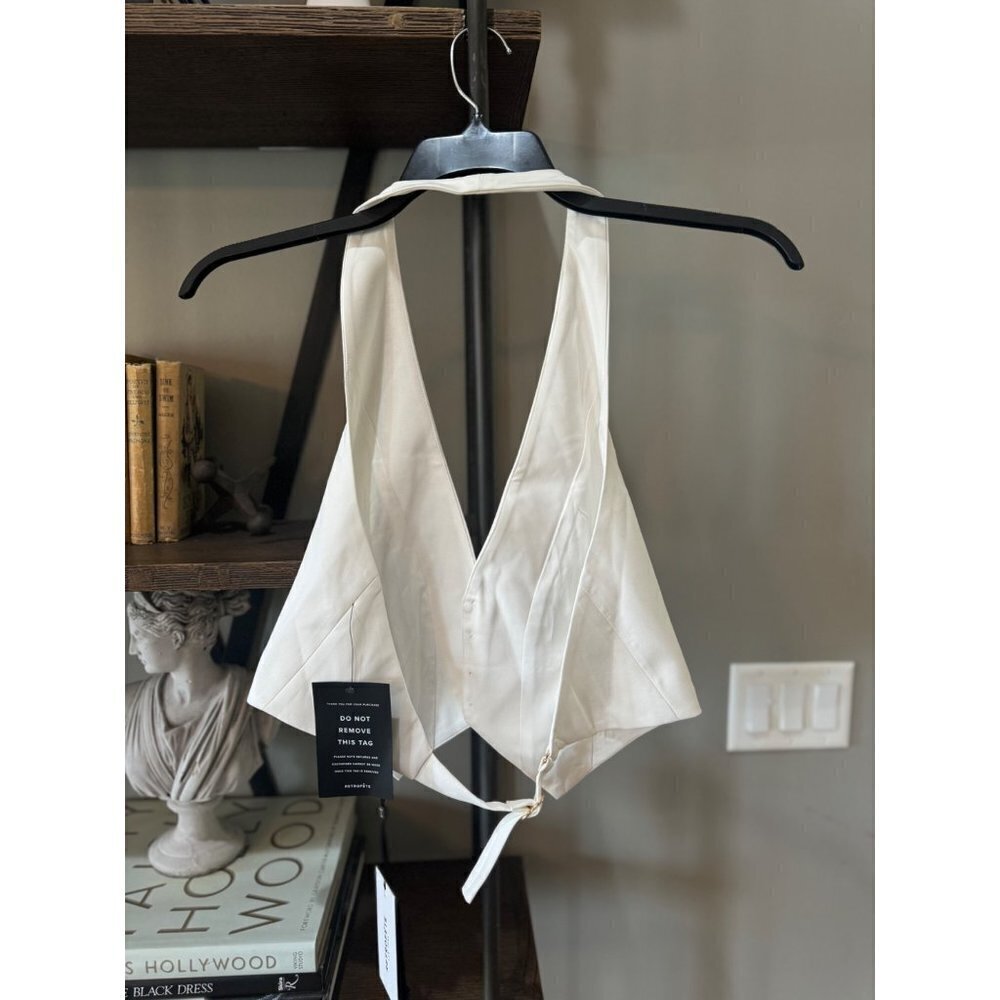 retrofete Florence Pearl Button Vest White Womens Size Large - Picture 7 of 8